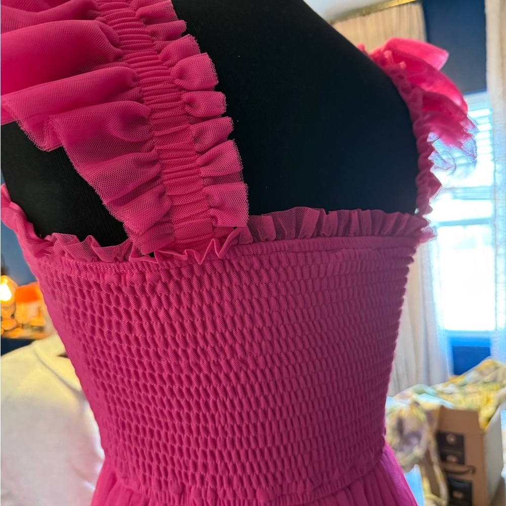 Pink Ruffled Maternity Dress - Picture 4 of 5